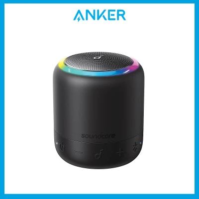 Anker Soundcore Mini 3 Pro Portable Bluetooth Speaker with BassUp and PartyCast Technology, USB-C, Waterproof IPX7, and Customizable EQ + Lightshow
