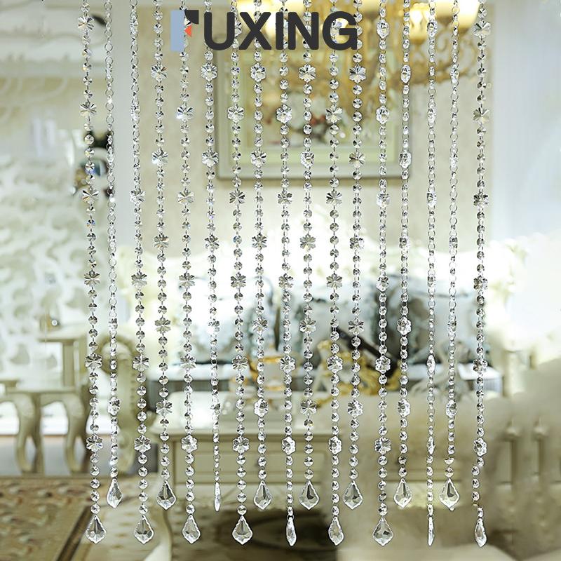 FUXING Elegant Glass Crystal Bead Curtain Room Divider Door Valance Decoration ราคา 183 บาท*ส่งฟรี