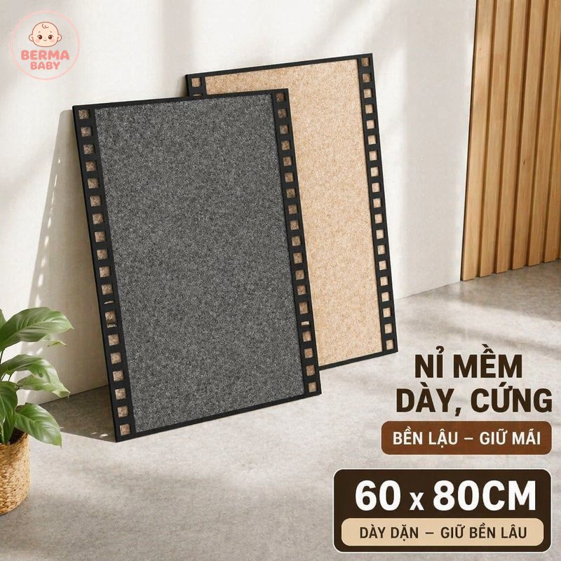 BERMA BABY bảng ghim nỉ treo tường pin board bảng ghi chú decor retro dày mềm bo góc phòng ngủ bàn làm việc kèm ghim