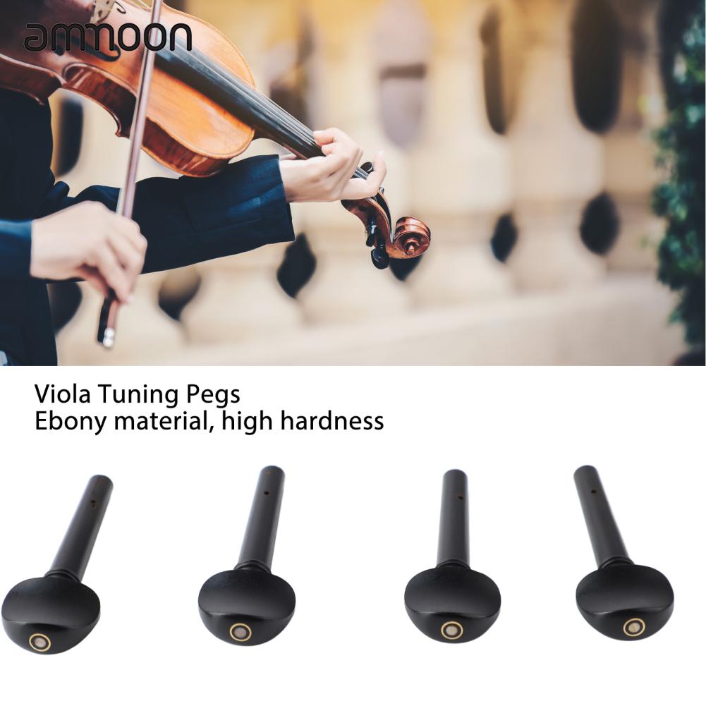 Ammoon mingzhe Viola chốt vặn điều chỉnh dây đàn gỗ mun có thể điều chỉnh Violin PEGs cho chuỗi sửa chữa 4PCS đen