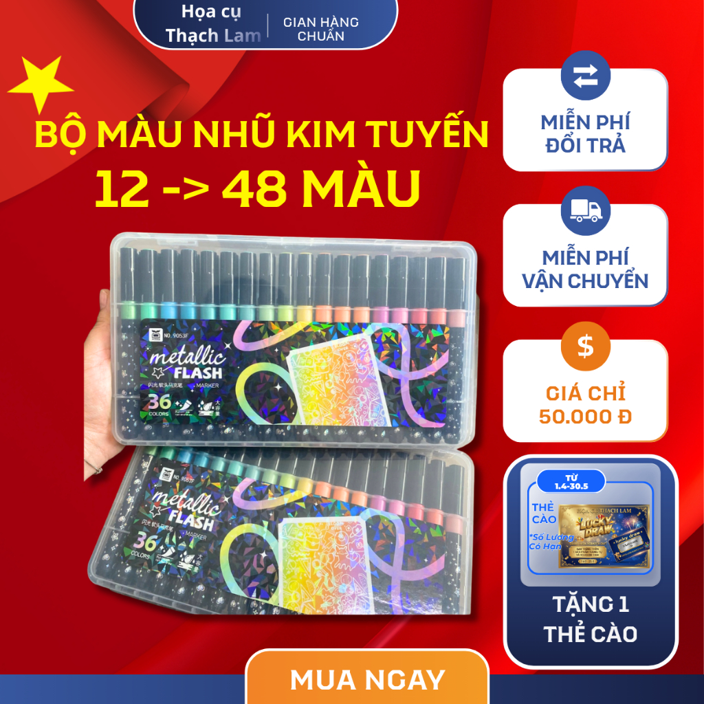 [Cào là có quà]Bút Marker Acrylic 9053F ngòi to kim tuyến dạ màu tô vẽ trang trí màu vẽ sáng tạo