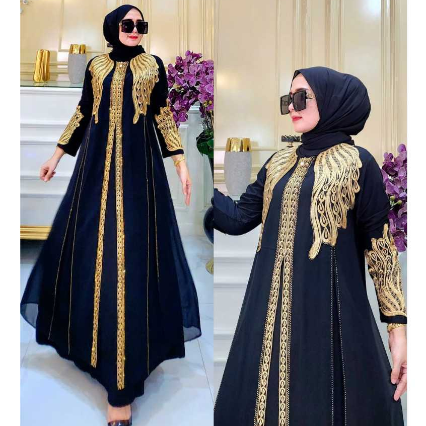 PROMO SPESIAL!!! Gamis Abaya Turkey Hitam SHANIA