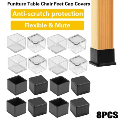 JUTBONG 8pcs New Floor Protectors Socks Cups Silicone Pads Chair Leg Caps Non-Slip Covers Furniture Feet