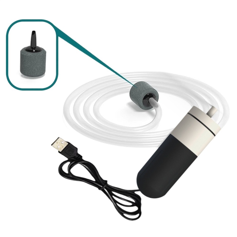 DECALE Điều chỉnh tốc độ Máy bơm không khí oxy cho bể cá Sạc USB Cực kỳ yên tĩnh Bộ lọc hồ cạn thủy sinh Máy tạo oxy nhỏ Tắt tiếng Máy sục khí Máy nén khí Bể cá - 4