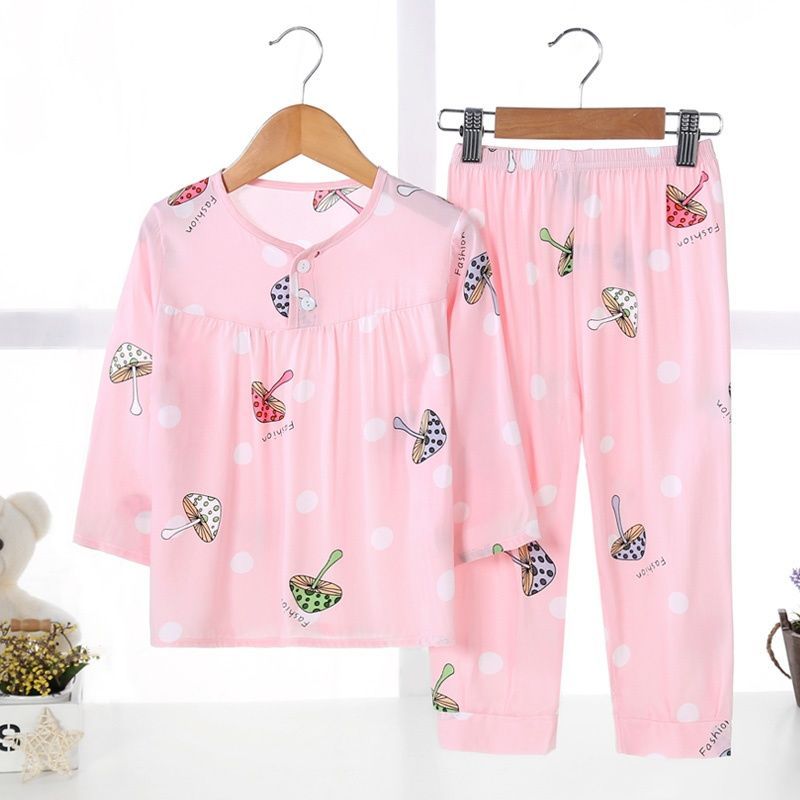 Nơi bán Cotton Bộ Đồ Ngủ Trẻ Em Gái Bé Mỏng Dài Tay Bé Gái Cotton Điều Hòa Của Nhà Quần Áo
