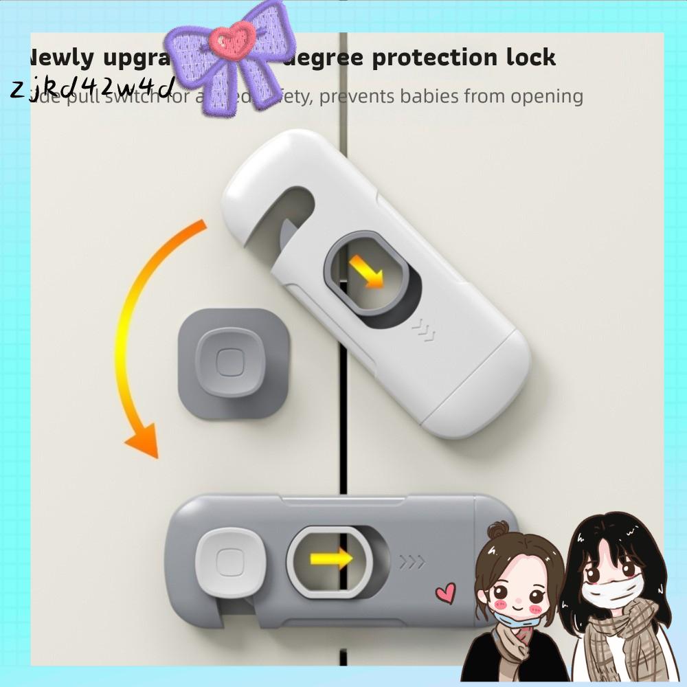 ZJKD42W4D 1pcs Tay chống kẹp cho bé Khóa tủ an toàn cho trẻ em Nhựa Bảo vệ an ninh Khóa cửa ngăn   Đa chức năng Khóa an toàn cho trẻ em Em bé