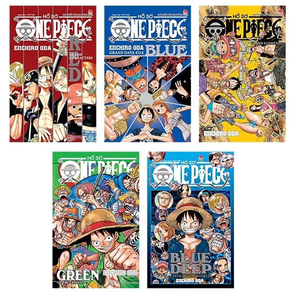 Truyện tranh Hồ sơ One Piece - Trọn bộ 5 tập - (Red + Blue + Yellow + Green + Blue Deep) - Databook 