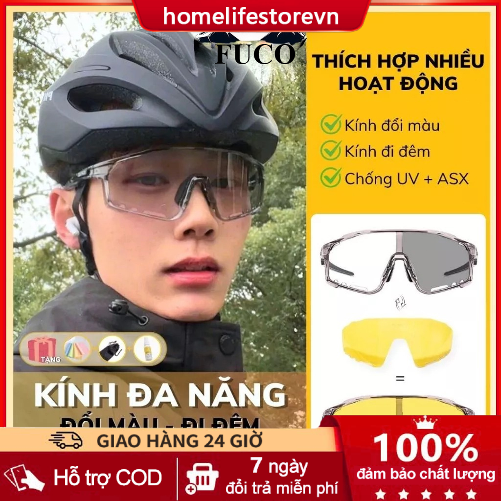 đổi màu phối kính đi đêm nam nữ bảo vệ mắt chống tia uv bụi đi đường mưa kính thể thao chạy bộ đi xe đạp xe máy