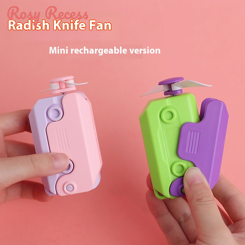 Rosy Recess Mini Portable USB Electric Handheld Fan with Cute Design for Summer Cooling ราคา 72 บาท*ส่งฟรี