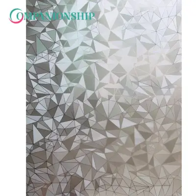 [companionship] 3D Triangle No-Glue PVC Static Window Film Frosted Glass Sticker Home Decor