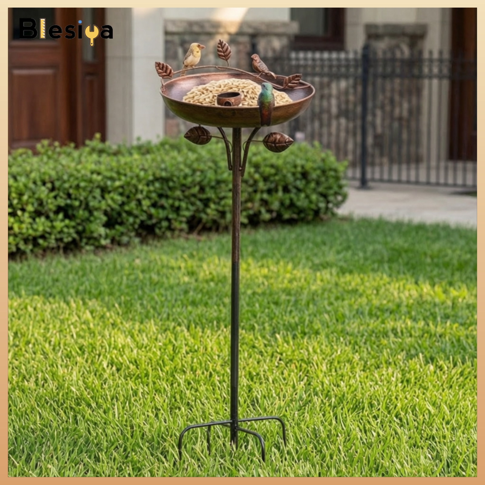 Blesiya Outdoor Bird Bath with Ground Stake Decorative Bird Bath with Metal Stake Rustic Weatherproof for Birdwatchers, Gardeners, Garden, Yard, Flower Beds, Patio ราคา 5,785 บาท*ส่งฟรี