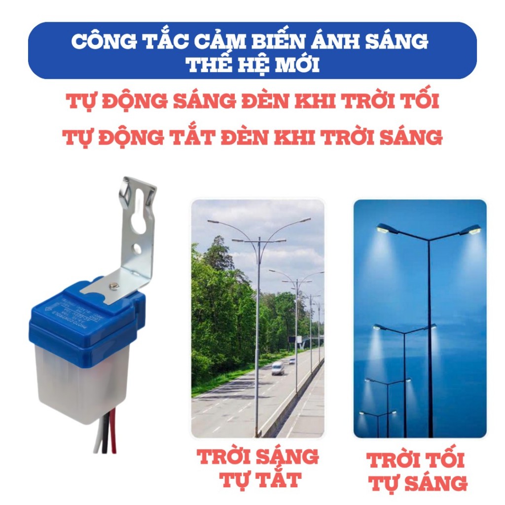 Công Tắc Cảm Biến Ánh Sáng Đèn Tự Động Sáng Khi Trời Tối Và Tự Tắt Khi Trời Sáng Giúp Tiết Kiệm Điện K263
