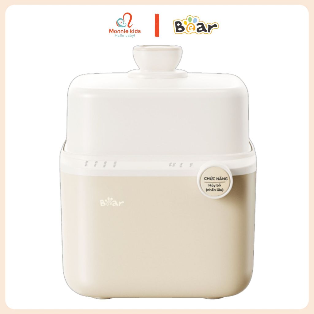 Nồi nấu chậm đa năng Bear 0.8L SB-NNC08 cho bé ăn dặm, nồi hầm thức ăn chậm trẻ em - Monnie Kids