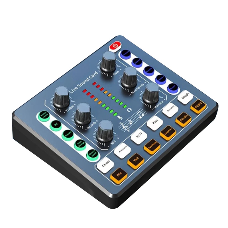 【JIN】-M8 Sound Card Live Broadcast Audio Interface Podcasting Device Caster with Premium Mic Preamplifier Sound Card Easy Install