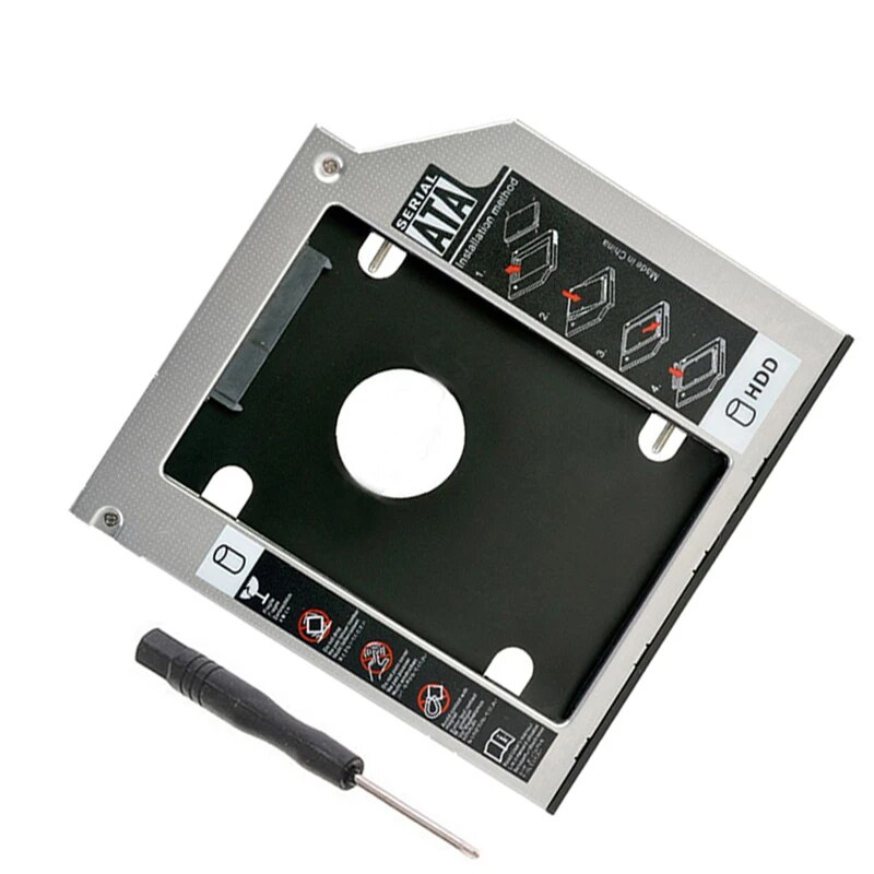 Sản phẩm hấp dẫn 12.7mm SATA 2nd SSD khay mở rộng ổ cứng cho Dell Inspiron 17R 5720 7720 gt80n Ổ Đĩa Ổ Cứng Caddy miễn phí vận chuyển
