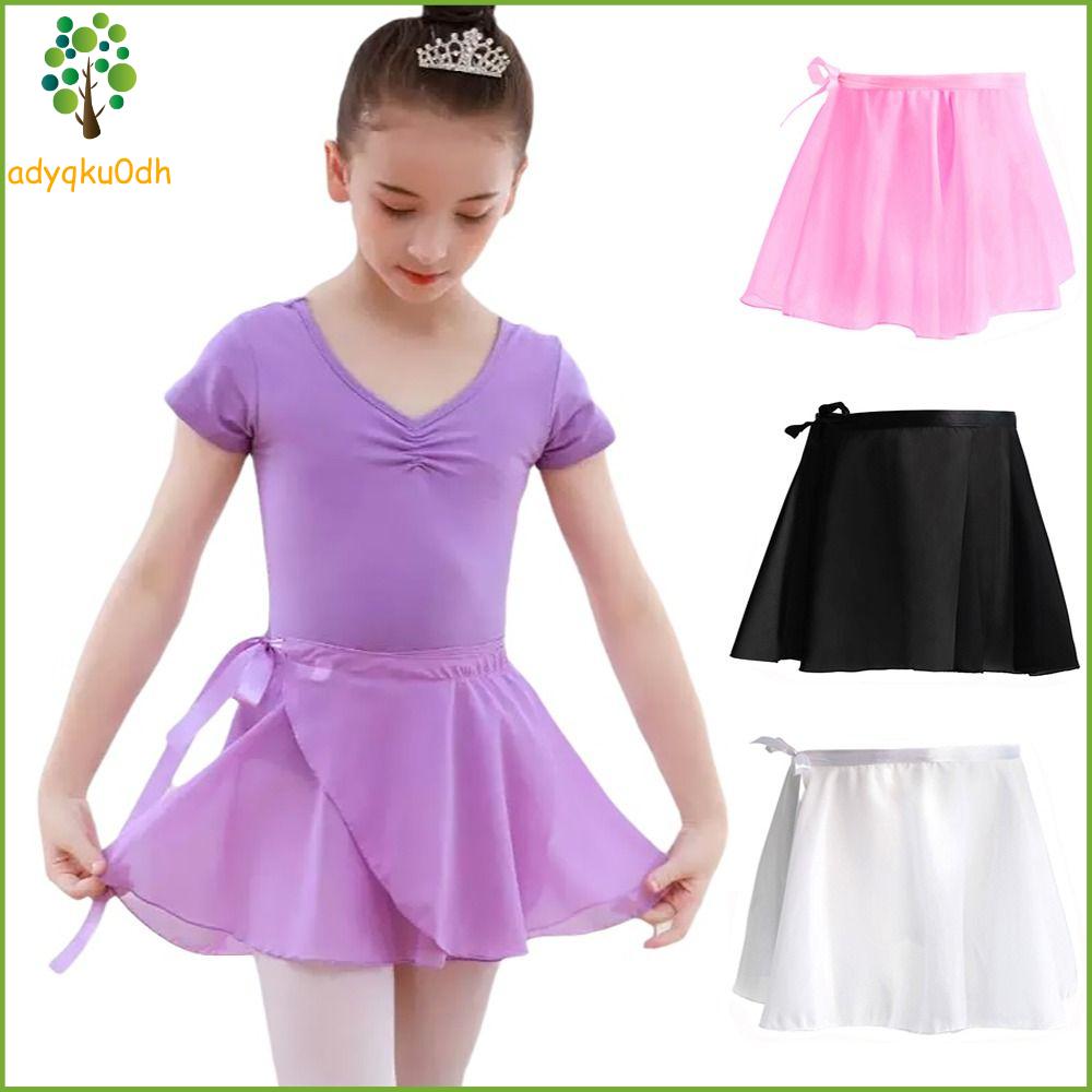 ADYQKU0DH Vải chiffon Váy ballet Màu sắc đồng nhất Dây buộc Váy nhảy Váy leotard Con cái