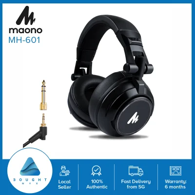 Maono AU-MH601 MH601 Professional DJ Studio Monitor Headphones Over Ear Noise Cancelling Retractable Detachable Plug & Play Cable with 50mm Driver for Music DJ Podcast Gaming Live Stream Zoom Webinar Windows Mac PS4 Teleconference Singing