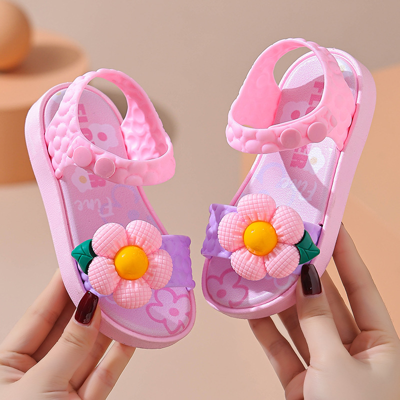 HOBIBEAR Diày cho bé gái giày sandal bé gái Dép nữ Giày đi biển Ngoài công chúa nhỏ dễ thương chống trượt thoáng khí dép cho bé trẻ em