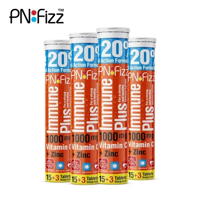 Bundle Of 2 | Principle Nutrition PNFizz Effervescent Vitamin C 1000 mg + Zinc 10 mg | 18S