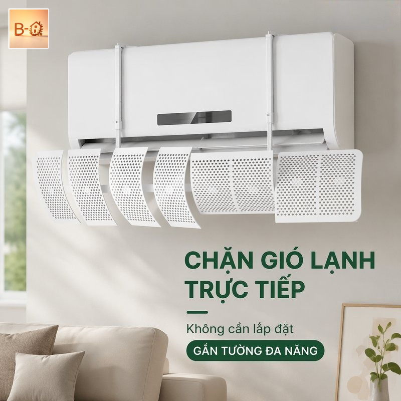 B-HQ Tấm Chắn Gió Cho Máy Điều Hòa Chống Thổi Trực Tiếp Gắn Tường Đa Năng Không Cần Lắp Đặt