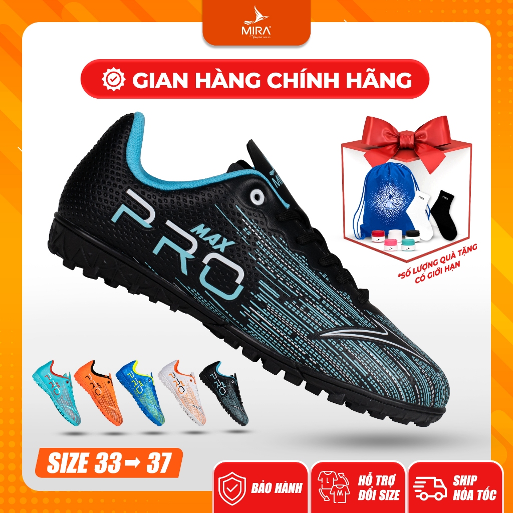 Giày Đá Bóng Trẻ Em MIRA PRO MAX – Da PU– Tăng Cảm Giác Bóng –May Đế– Nhẹ Êm – Chính Hãng [Tặng Vớ]