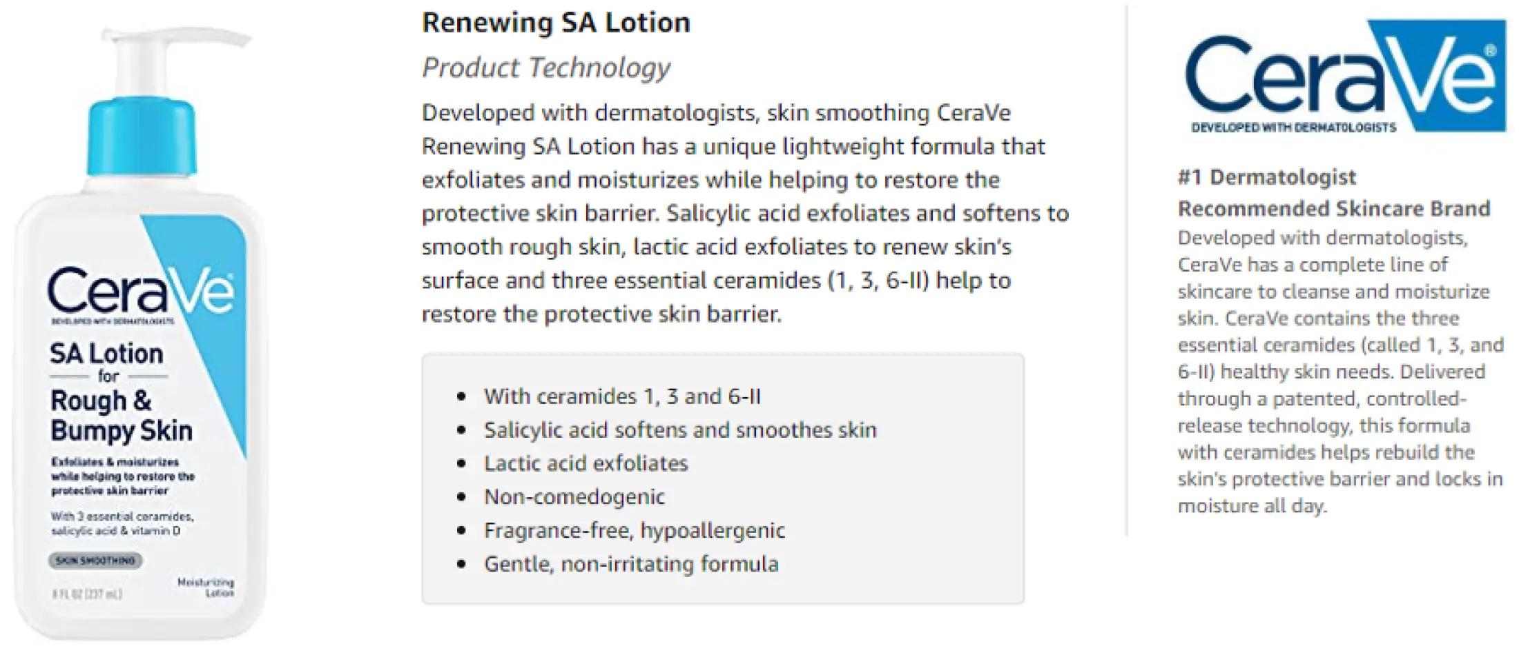 cerave sa salicylic acid lactic acid