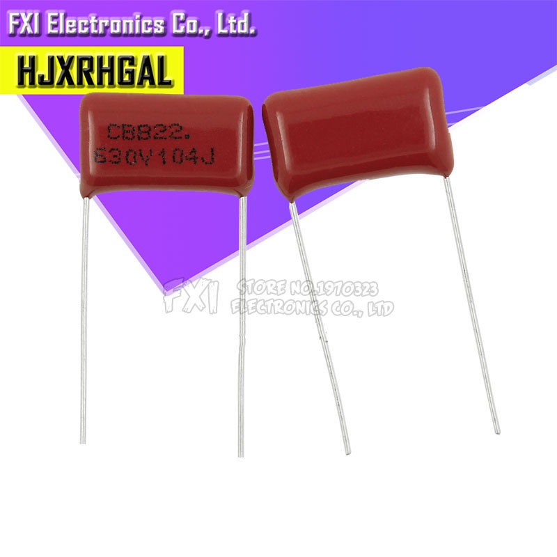 20-Pack CBB Capacitor 630V 104J 0.1uF 100nF – 15mm Pitch, Axial Ceramic Film Capacitors