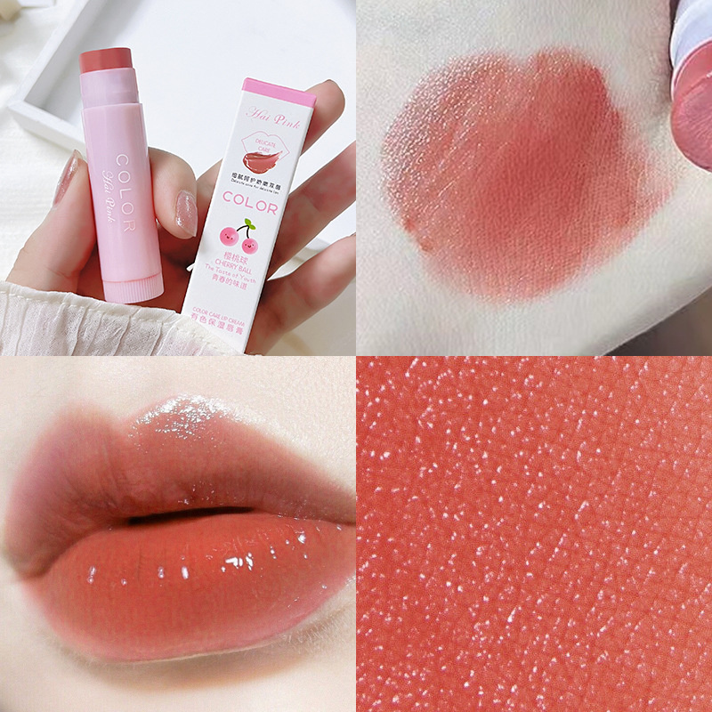 Towoo 3 thỏi son môi màu hồng hai thỏi son môi màu viền môi phai không thấm nước giữ ẩm hương vị tươi mát Son dưỡng Son môi son bóng không dính mẫu môi chống khô