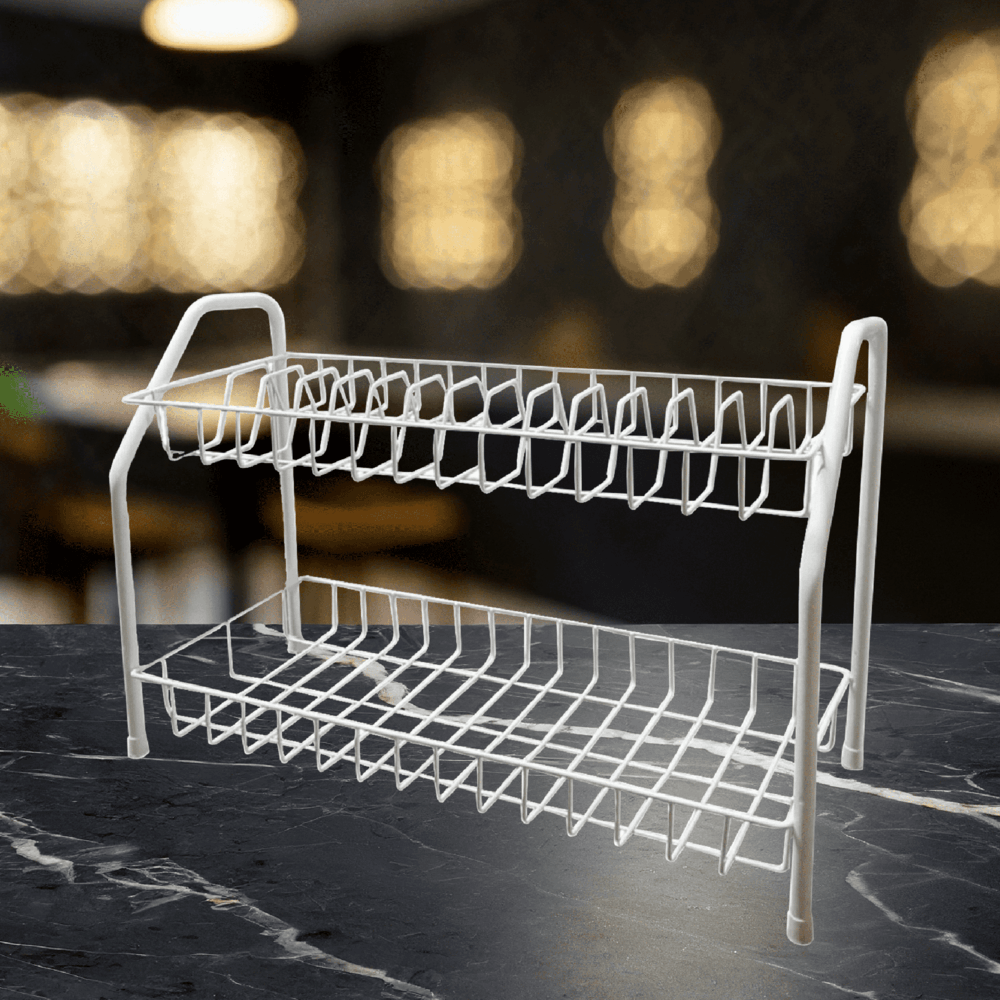 Global House CLOSE ชั้นตะแกรงเหล็กคว่ำจาน 2 ชั้น TT-227 ขนาด 57x25x38 ซม. สีขาว รับประกันของเเท้! ราคา 1,090 บาท*ส่งฟรี