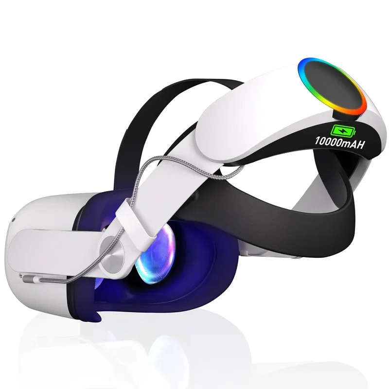 Elite dây đeo whith Pin cho Oculus Quest 2 VR Tai nghe có thể điều chỉnh dây đeo đầu 10000mAh ngân h