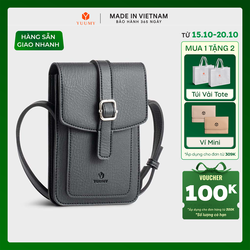 Túi Yuumy (Thời trang nữ mini đựng điện thoại - Túi đeo chéo da Bergen YN248)