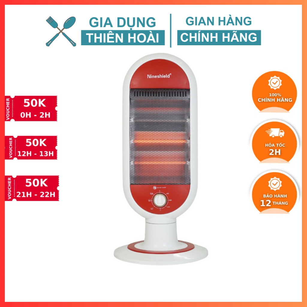 Máy Sưởi Halogen Nhật Bản NineShield NS05SH Không Khô Da