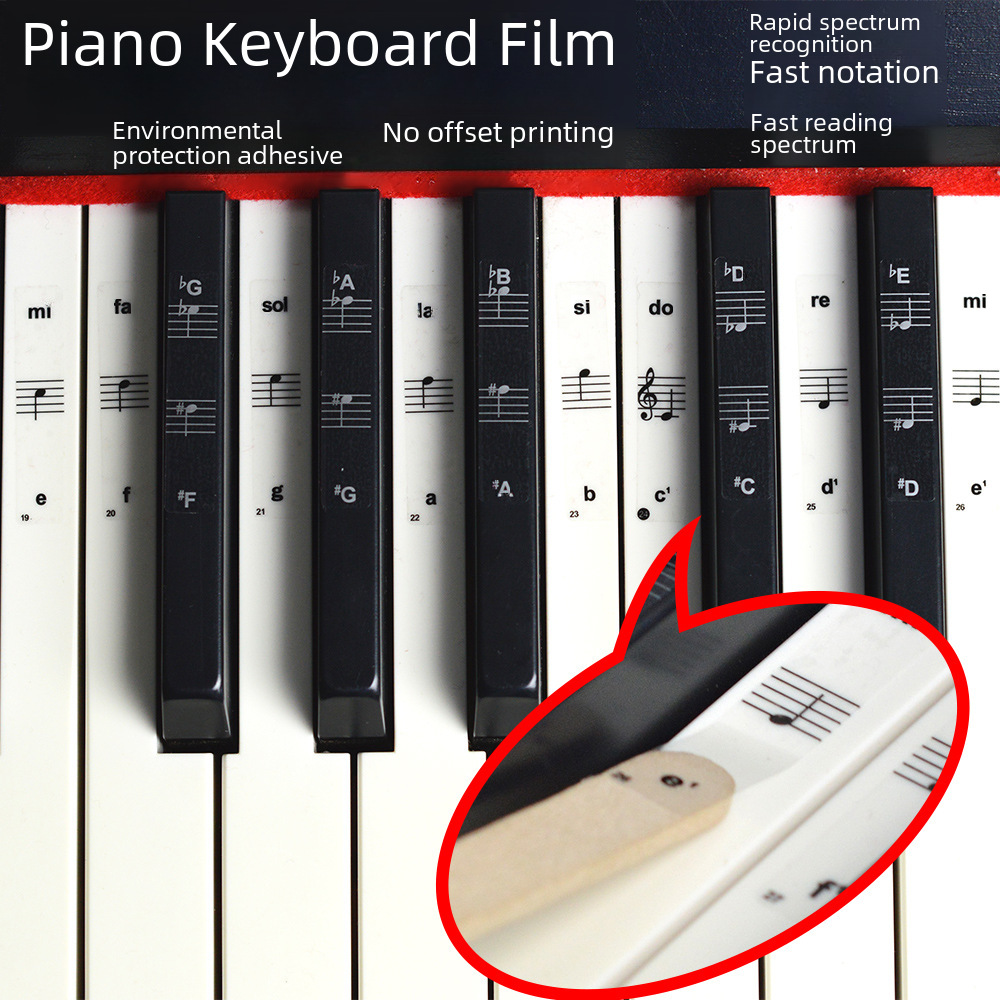 Safe Nhãn dán piano, Giới thiệu về điểm số năm dòng, phim Key Piano, 88 phím, 61 phím, 54 phím, nhãn dán bàn phím piano