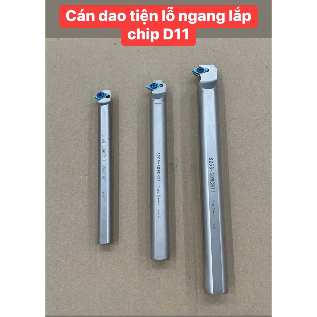 Cán dao tiện lỗ lắp chip D11 bằng thép trắng chống rυng độ bền cao