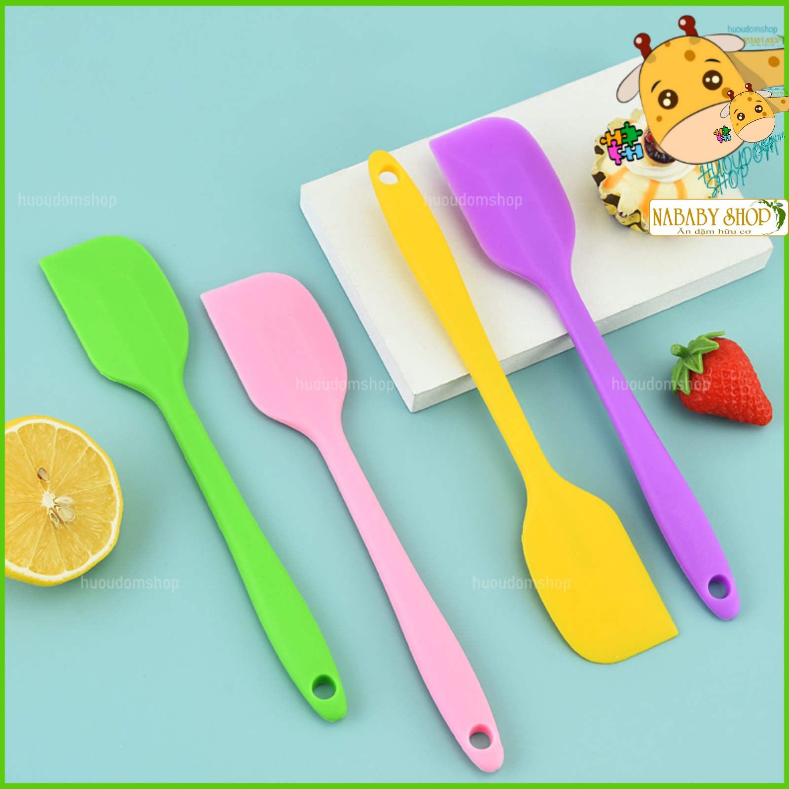 Dụng cụ vét bột, phới trộn bột, phới dẹt silicon, vét bột, dụng cụ làm bánh