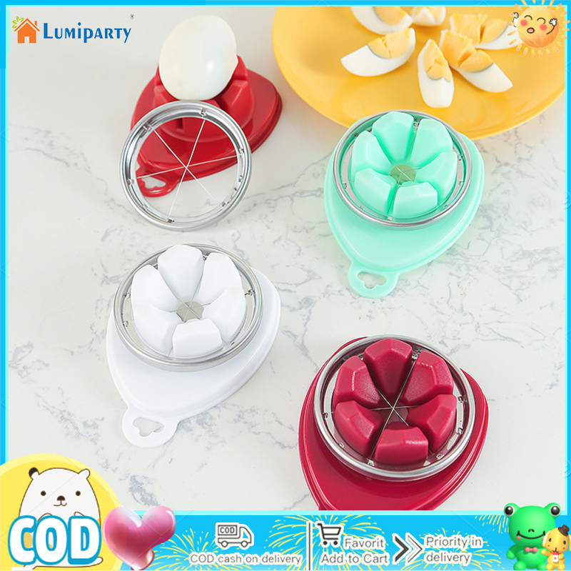 Multifunctional Fancy Egg Cutter, 3-in-1 Kitchen Boiled Egg Slicer Sectione Mold, Quality Flower Edges Gadgets Egg Cutter Tools ราคา 23 บาท*ส่งฟรี