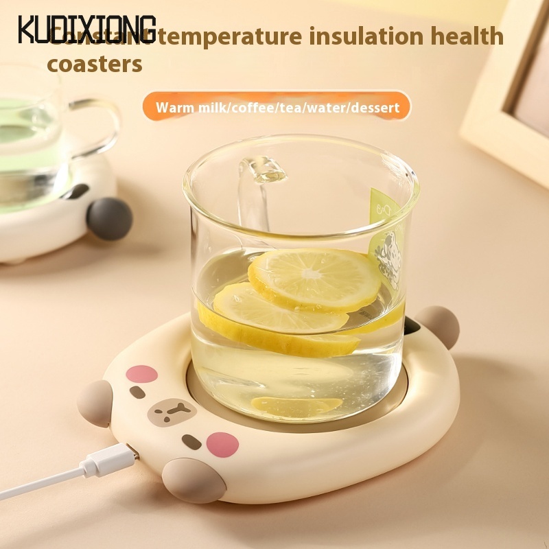 KUDIXIONG Pig smart warm coaster Capibara constant temperature cup and saucer for making milk coffee warm flower tea Panda heating coaster ราคา 243 บาท*ส่งฟรี