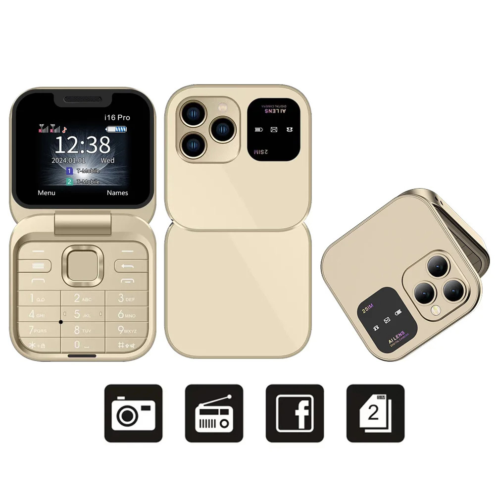 สมาร์ทโฟน โทรศัพท์มือถือ SERVO 2024 Mini โทรศัพท์มือถือวิทยุ FM Magic Voice Blacklist Speed Dial การสั่นสะเทือน 2 ซิมการ์ดจอแสดงผลขนาดเล็กพับโทรศัพท์