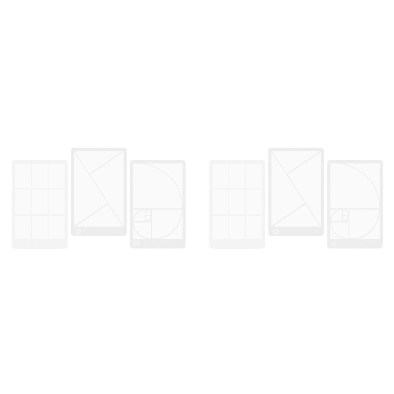 6 Pieces of Viewfinders Fibonacci Composition View Finder Golden Ratio Photo Viewing Positioning Ruler Viewer