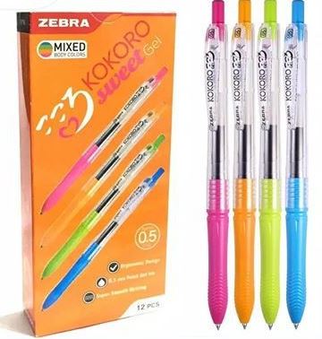 Zebra - Pulpen Kokoro Sweet Gel Colored Barrel 3 Pcs