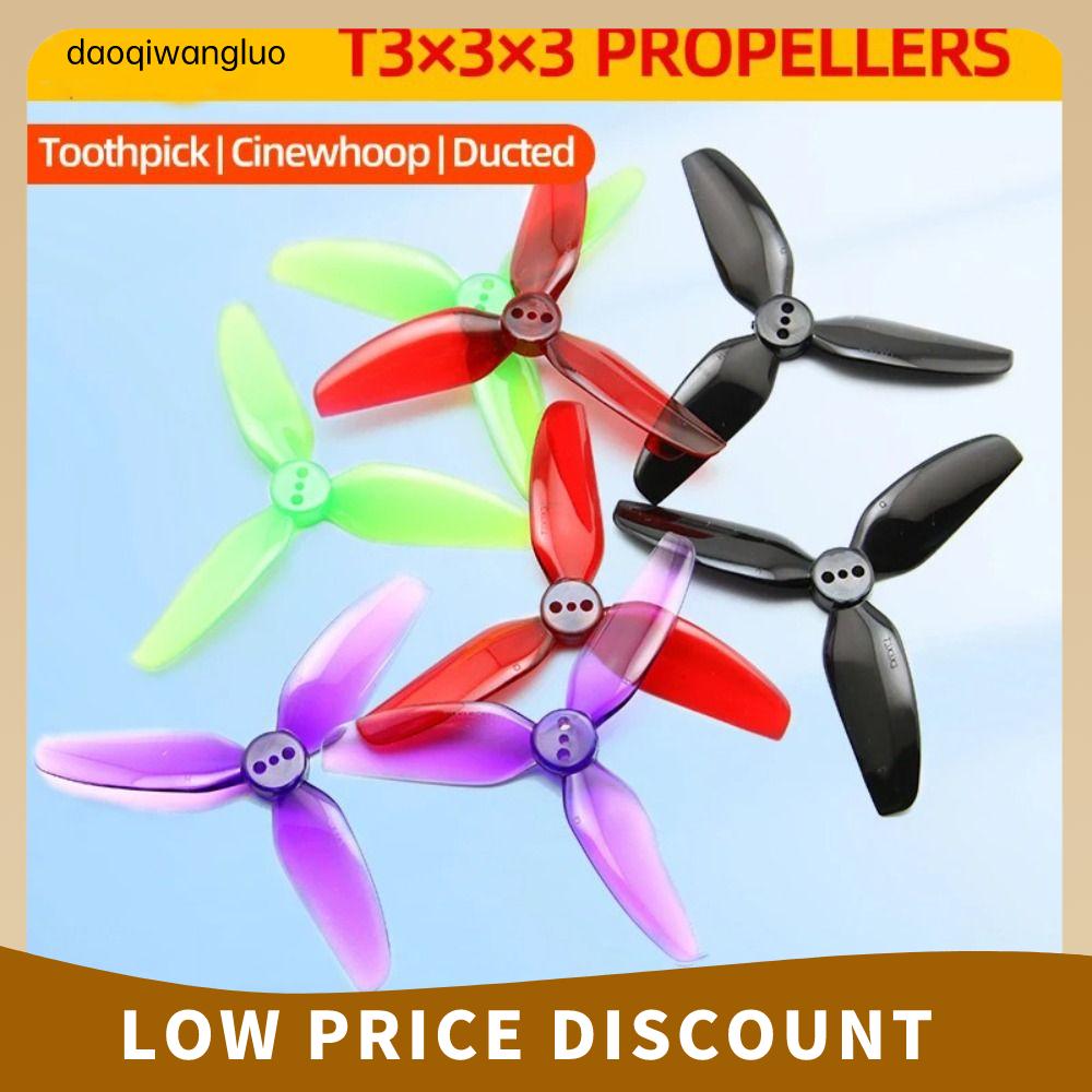 DAOQIWANGLUO 2Pairs PC Cánh quạt Prop t3x3x3 3inch Chống rơi Cánh quạt tiến và lùi 3 lưỡi Đạo cụ 3 l