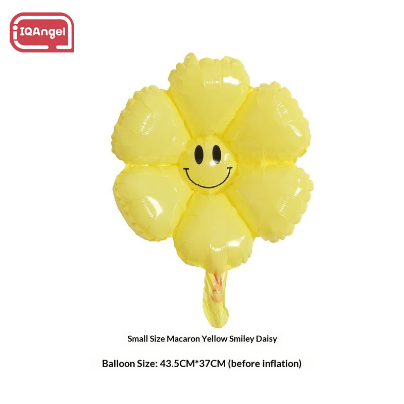 IQANGEL Cute Smile Flower Balloon for Party Decor, Photo Props, and Street Vending - Handheld Cherry Blossom Design ราคา 18 บาท*ส่งฟรี