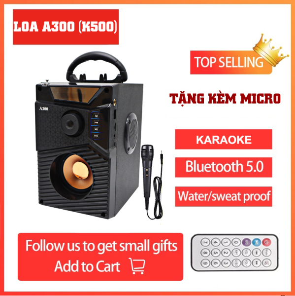 Loa hát karaoke có mic - Loa Công Suất Lớn - Loa A300 Hozito Cao Cấp Omono 2020 Đi kèm. Loa t cắm trực tiếp. Loa Hat Karaoke Bluetooth Kẹo Kéo.