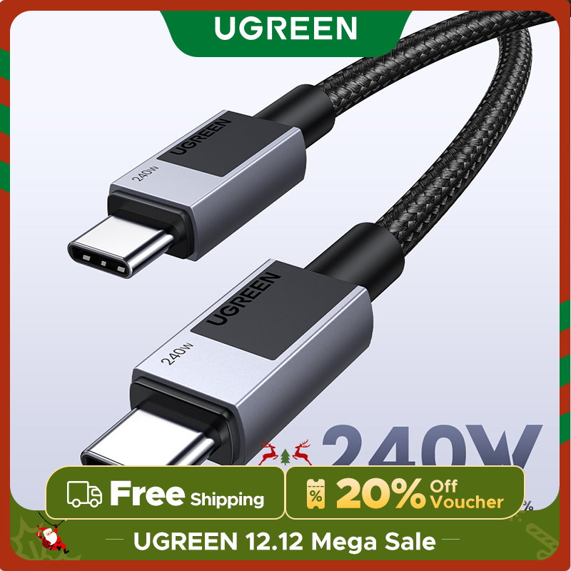 UGREEN 240W Type C Fast Charging Cord PD3.1 48V5A for PS5 Switch SAMSUNG S23 S24 S22 MacBooK Air 2021 MacBook Pro 2021 iPAD Pro Tablet 480Mbps Model:45067