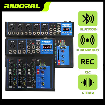 Bluetooth DJ Mixer with 4 Channels and Phantom Power Supply