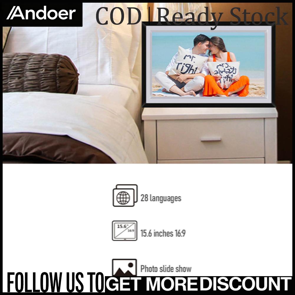 Andoer WiFi Digital Photo Frame Camnoon 15.6 Inch Digital Picture Frame 1280x800 IPS LCD Touch Screen 5 Play Modes Auto-Rotate Built in 16GB Memory Quick Easy Share Photos or Videos via The Frameo App ราคา 4,270 บาท*ส่งฟรี