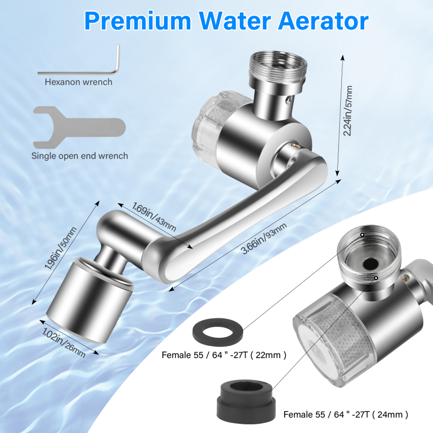 Nâng cấp bồn rửa nhà bếp của bạn với của chúng tôi chất lượng cao chìm Aerator-360 ° xoay, 2 phun mô hình, 8 thay thế bộ lọc và dễ dàng cài đặt