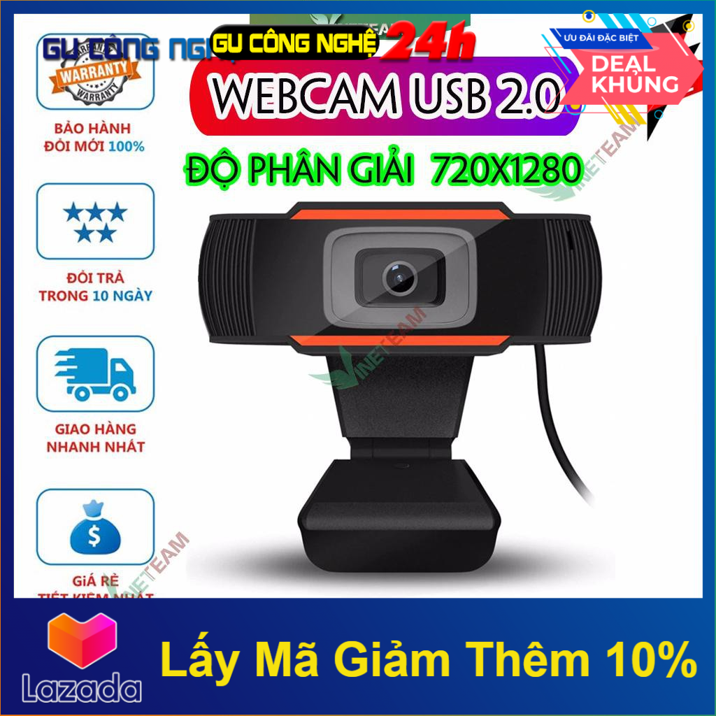 Webcam usb 2.0 hd cho máy tính pclaptop độ phân giải 720 x1280 kèm mic -phục vụ các cháu học onlie -bán không lợi nhuận