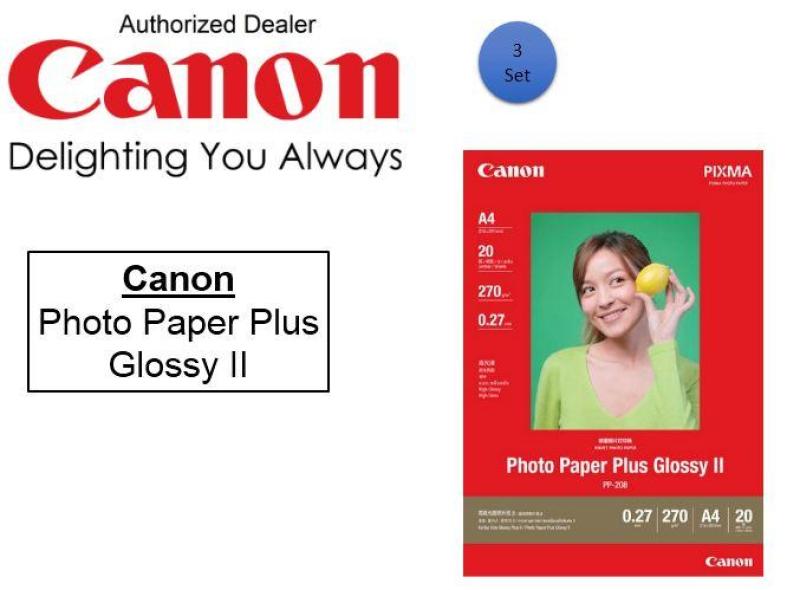 Canon Photo Paper Plus Glossy II, PP-208 A3 (20 x 3 = 60sheets Pack) pp208 Singapore