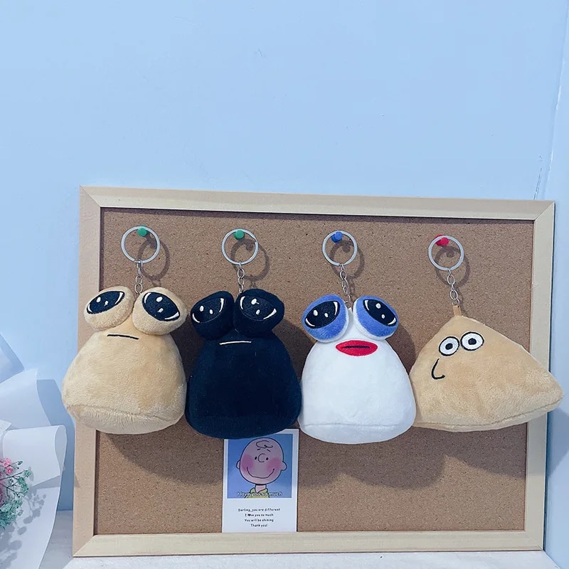 4PCS/lot 10cm Hot My Pet Alien Pou Plush Pendant Toy Furdiburb Emotion Alien Plushie Stuffed Animal 